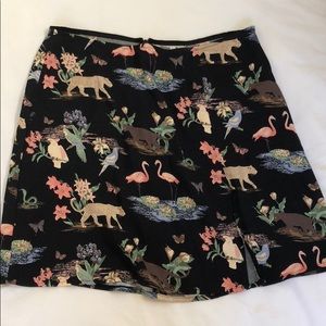 Reformation animal print mini skirt